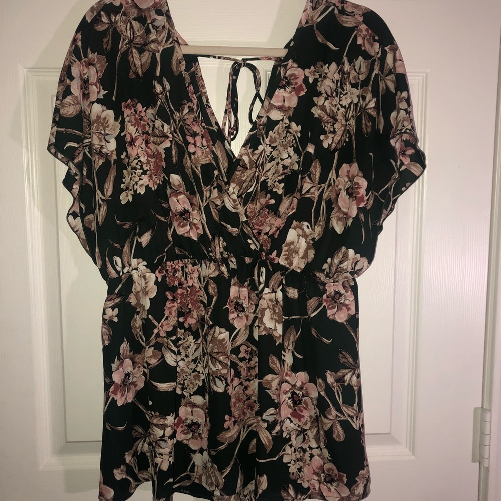 COPY - Floral surplus babydoll top